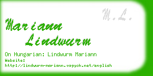 mariann lindwurm business card